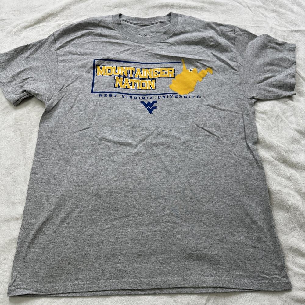 Captivating West‎ Virginia University Mountaineers Nation TShirt Mens Large Gray